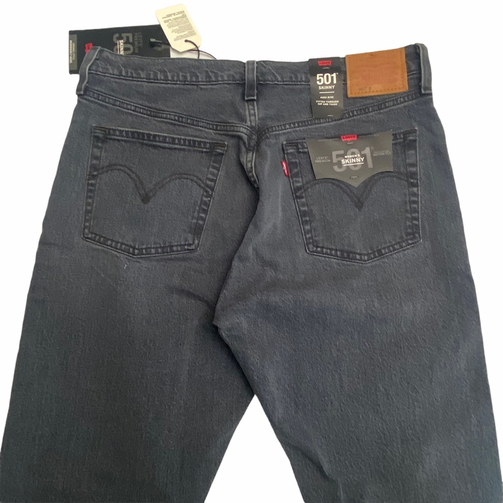 NEW Levi's Premium 501 SKINNY WOMEN'S JEANS Gray - Picture 8 of 16